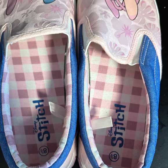 Stitch and Angel Pink and Blue Slip-On Sneakers - Picture 2 of 6